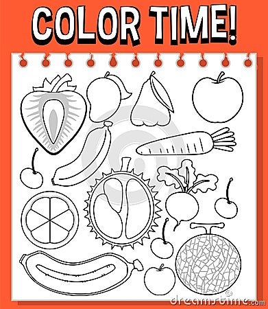 Colouring worksheet for student Vector Illustration