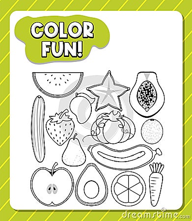 Colouring worksheet for student Vector Illustration