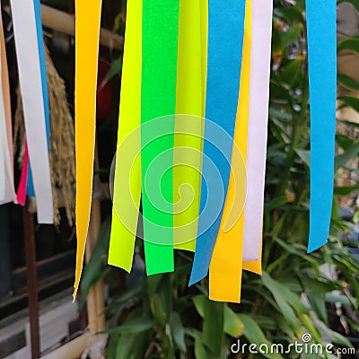 Colours in paper strips makes human life pleasant Stock Photo
