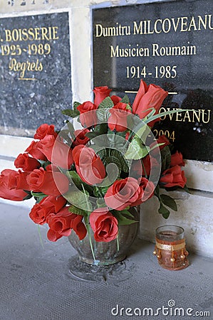 Columbarium, Pere Lachaise Cemetery, Cimetiere du Pere Lachaise, Paris, Europe Editorial Stock Photo