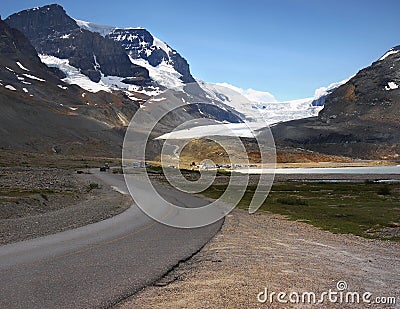 Columbia Icefield Athabasca Glacier Jasper Stock Photo