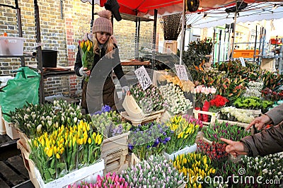 Columbia road flower market London , Uk Editorial Stock Photo