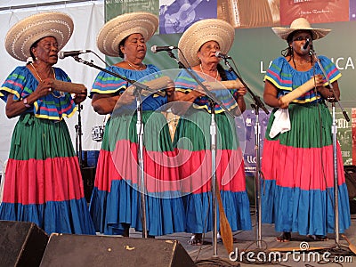 Columbian Women Singing Group Editorial Stock Photo