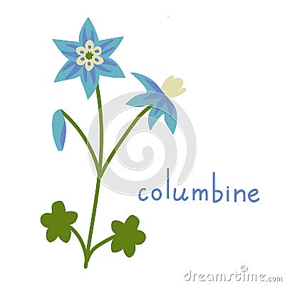 Columbine vector flower Vector Illustration