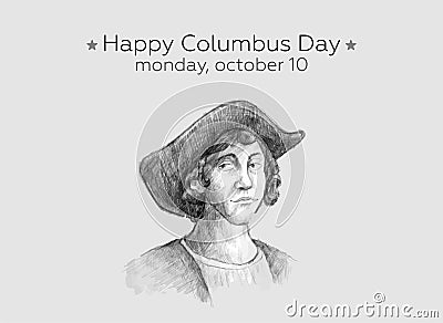 Happy Columbus Day Design Concept Vector Flat Design. Happy Columbus Day Greetings or Banner or Postcard or Poster or Flyer Vector Illustration