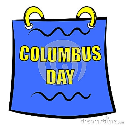 Columbus day calendar icon, icon cartoon Vector Illustration