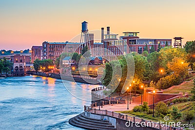 Columbus, Georgia, USA downtown skyline on the Chattahoochee River Stock Photo