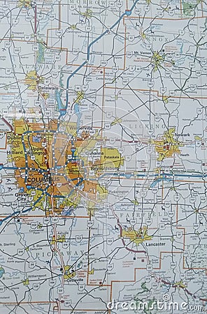 Columbus Ohio map Stock Photo