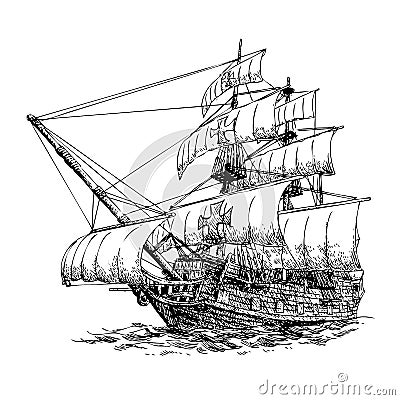 Columbus ship Vector Illustration