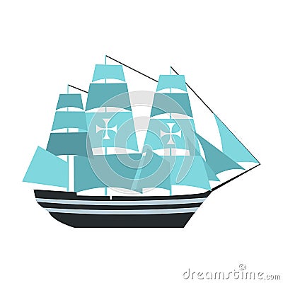 Columbus ship icon Vector Illustration