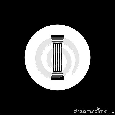 Column ancient style Antique classical column architecture element isolated on black background Stock Photo