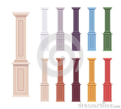 Column baluster decorative set Vector Illustration