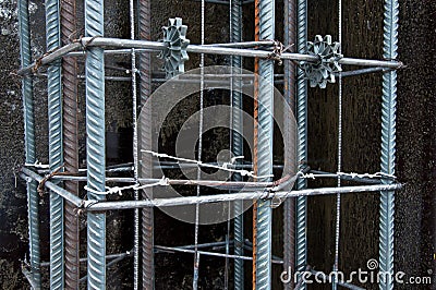 Column base building before pouring concrete Stock Photo