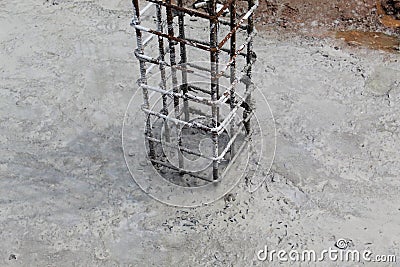 Column from the base construction Stock Photo
