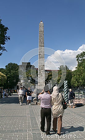 Column of Constantine in Hippodrome. Istanbul Editorial Stock Photo