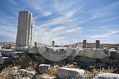 Column in Delos Stock Photo