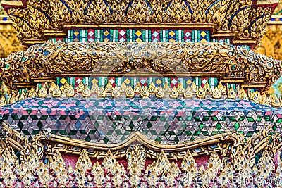 Column detail grand palace Phra Mondop bangkok thailand Stock Photo