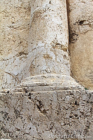 Column detail. Tomb of Zechariah. Jerusalem, Israel Stock Photo