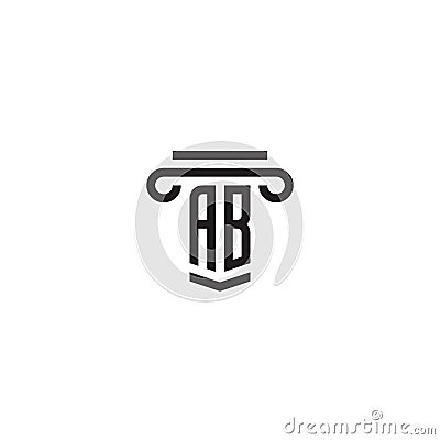 Column and Letter AB Vector Illustration