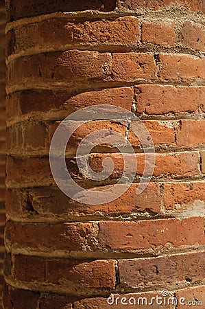 Column made of bricks forming a charming pattern at Merida Stock Photo