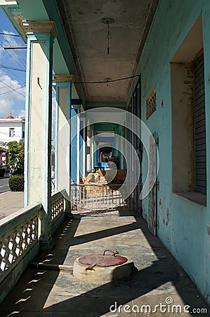 Columned porches in Pinar Editorial Stock Photo