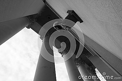 Columns on Building Pavilion Showing Architecture Design and Decorative Structure Stock Photo
