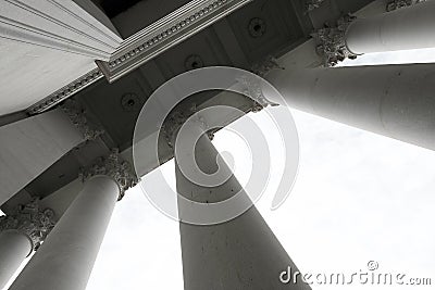 Columns on Building Pavilion Showing Architecture Design and Decorative Structure Stock Photo
