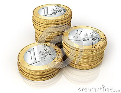 Columns of coins Stock Photo