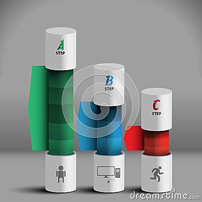 Columns of data for the presentation of data / creative 3d infographics Stock Photo