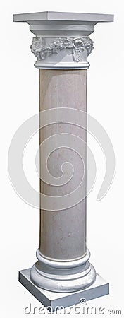 Columns, decoration item made of white plaster Stock Photo