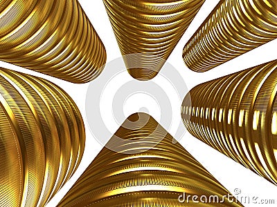 Columns of gold coins Stock Photo