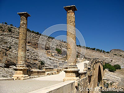 Columns of Karakus Tumulus in Turkey Stock Photo