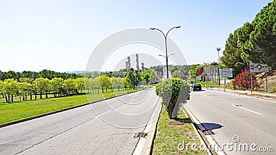 Columns of knowledge in the Autonomous University of Barcelona, Cerdanyola, Barcelona Stock Photo