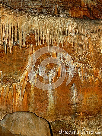 Columns at Koneprusy caves Stock Photo