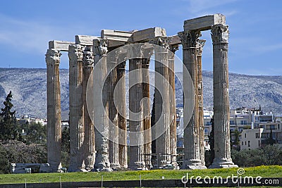 Columns Of Olympian Zeus Temple, Athens, Greece Stock Photo