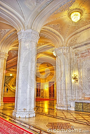 columns in Parliament Palace Editorial Stock Photo