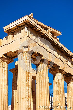 Columns of the Parthenon temple Stock Photo