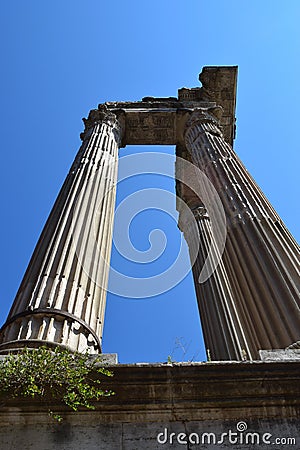 The Columns of the Roman Capital Remains Stock Photo