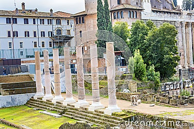 Columns Roman Forum Rome Italy Stock Photo