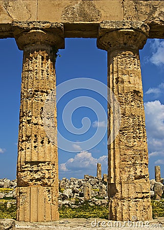 The columns and the ruins Stock Photo