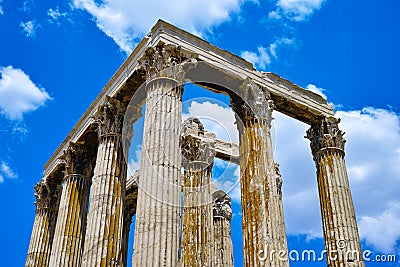 Columns of Temple of Zeus, Olympia, Greece Stock Photo