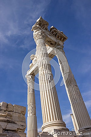 Columns Trajan temple Stock Photo