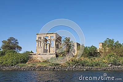 Columns and wall at kiosk in an ancient egyptian temple Stock Photo