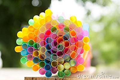 Colurful Straw Background Stock Photo