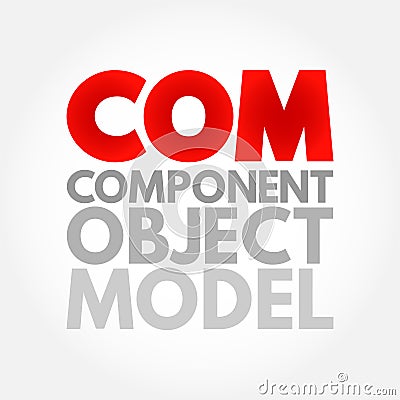 COM - Component Object Model acronym, technology concept background Stock Photo