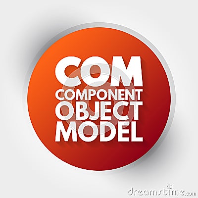 COM - Component Object Model acronym, technology concept background Stock Photo