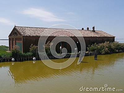 Comacchio Lagoons fishermen`s house Serilla Stock Photo