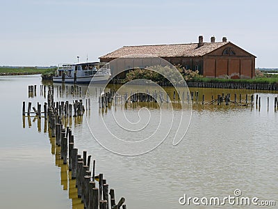 Comacchio Lagoons fishermen`s house Serilla Stock Photo
