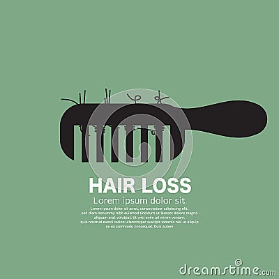 Comb Hair Loss Black Symbol Icon Beauty Concept Vector Vector Illustration