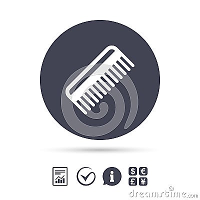 Comb hair sign icon. Barber symbol. Vector Illustration